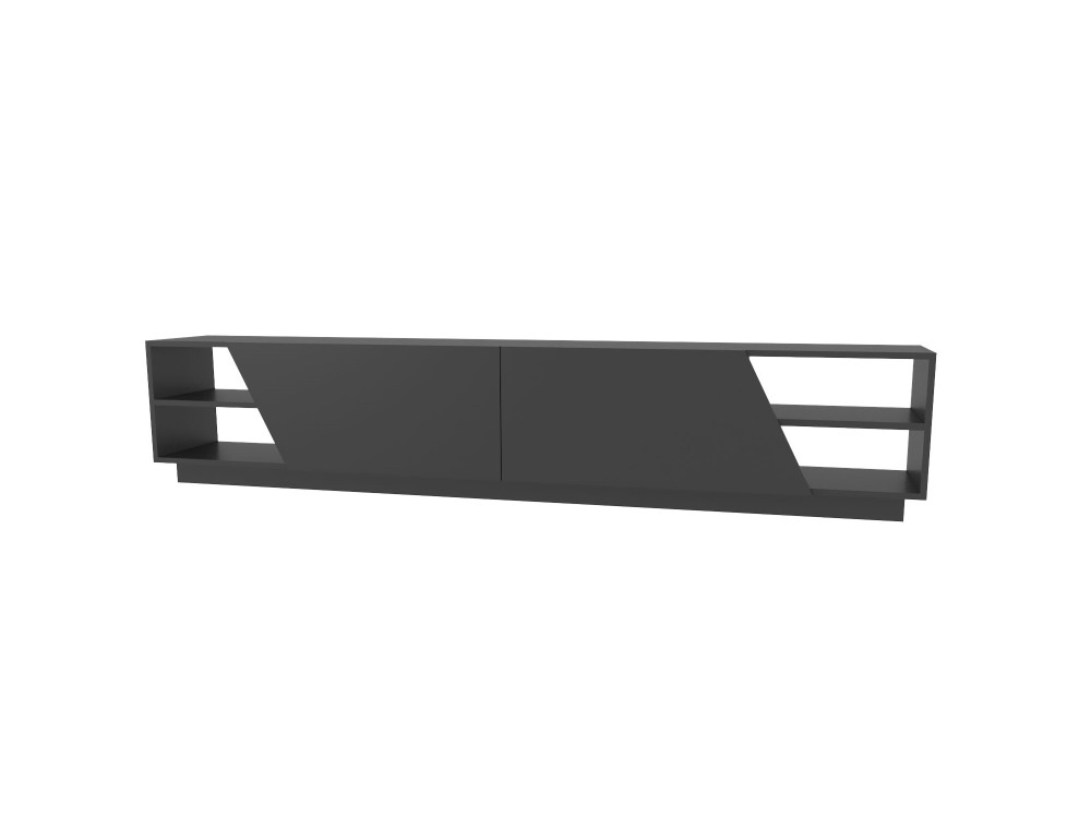 Houten TV-meubel Rhodes - 240 x 37 x 47 cm - Antraciet grijs