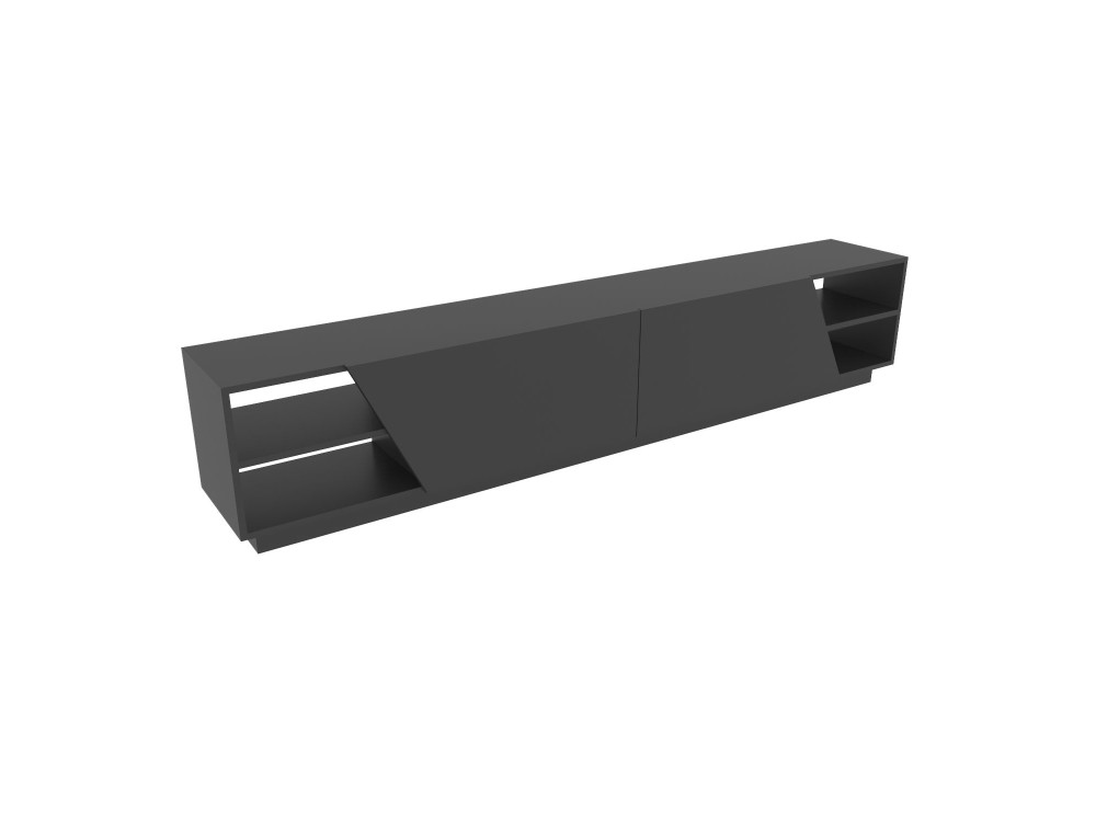 Houten TV-meubel Rhodes - 240 x 37 x 47 cm - Antraciet grijs