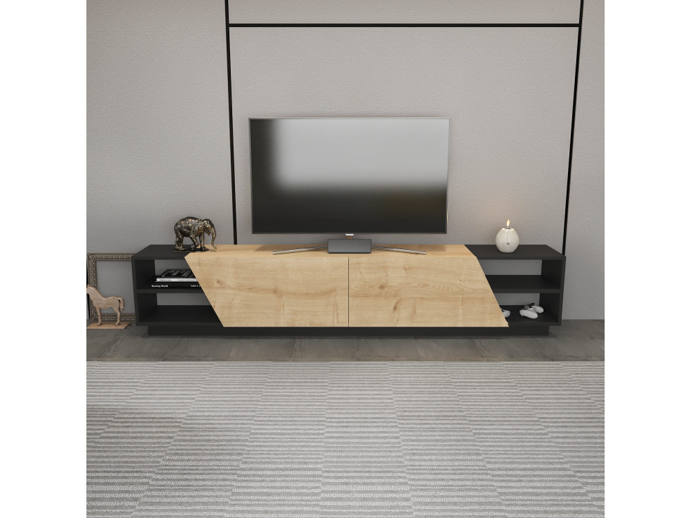 Rhodes" houten TV-meubel - 240 x 37 x 47 cm - Beige