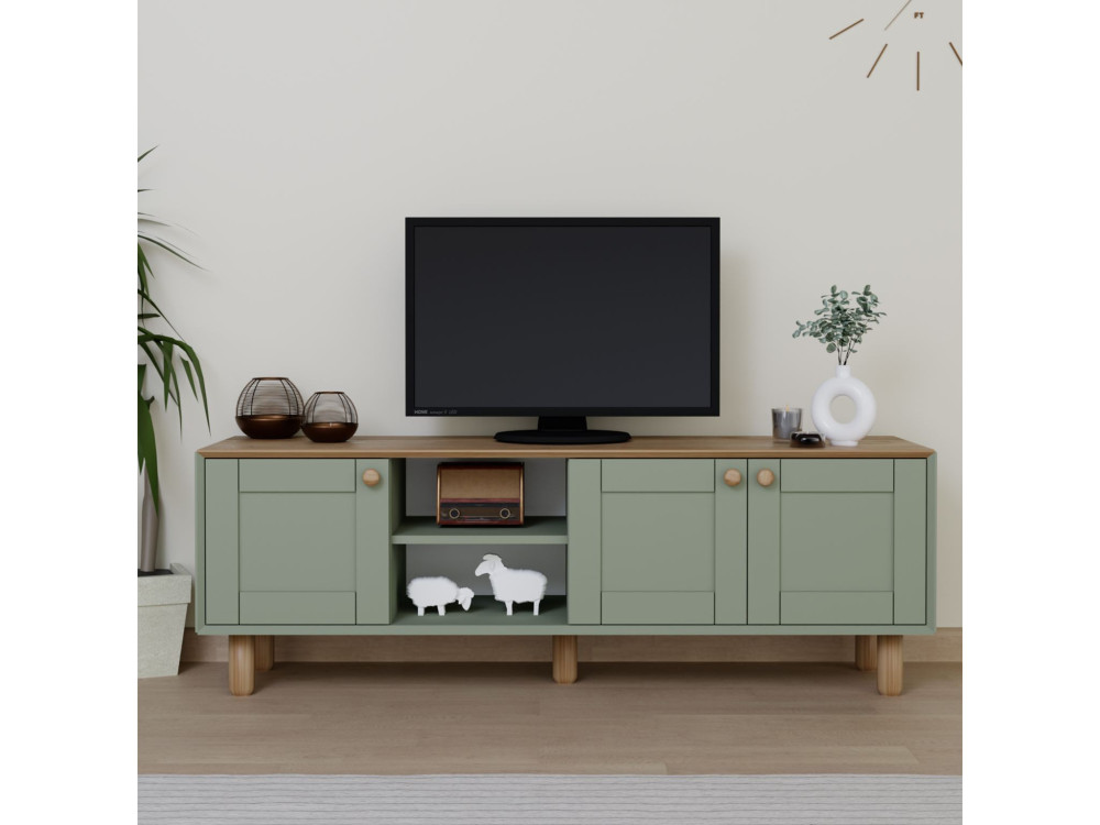 Houten TV-meubel "Mia" - 160 x 40 x 56 cm - Groen