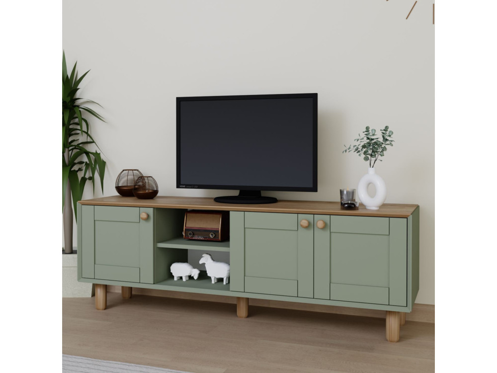 Houten TV-meubel "Mia" - 160 x 40 x 56 cm - Groen