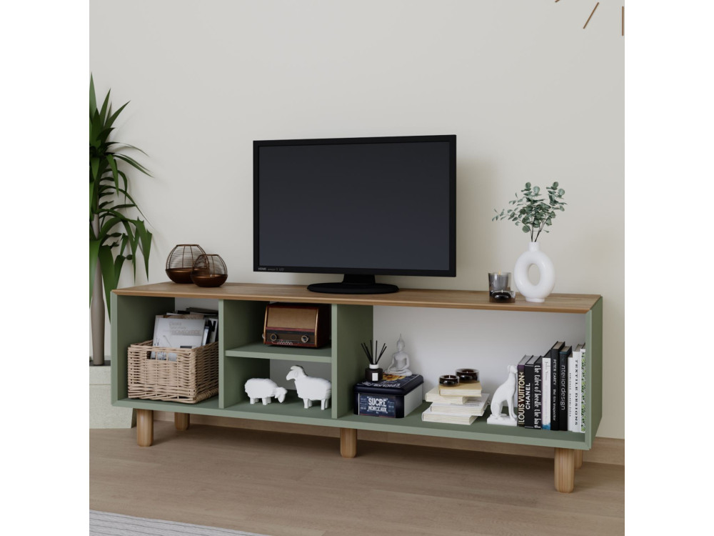 Houten TV-meubel "Mia" - 160 x 40 x 56 cm - Groen