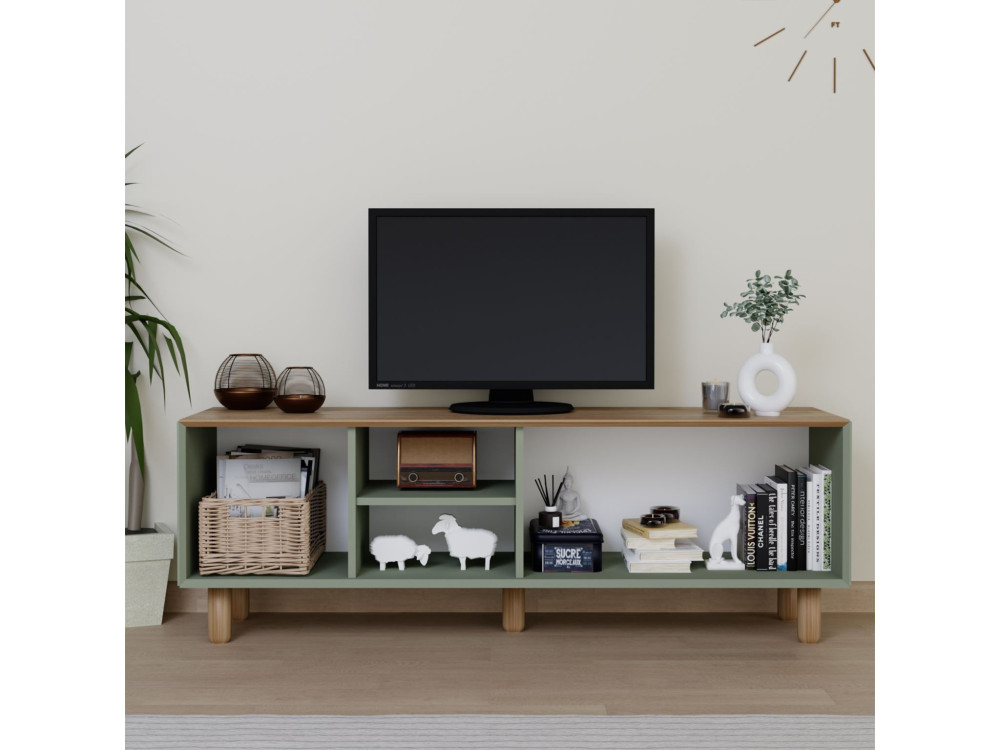 Houten TV-meubel "Mia" - 160 x 40 x 56 cm - Groen