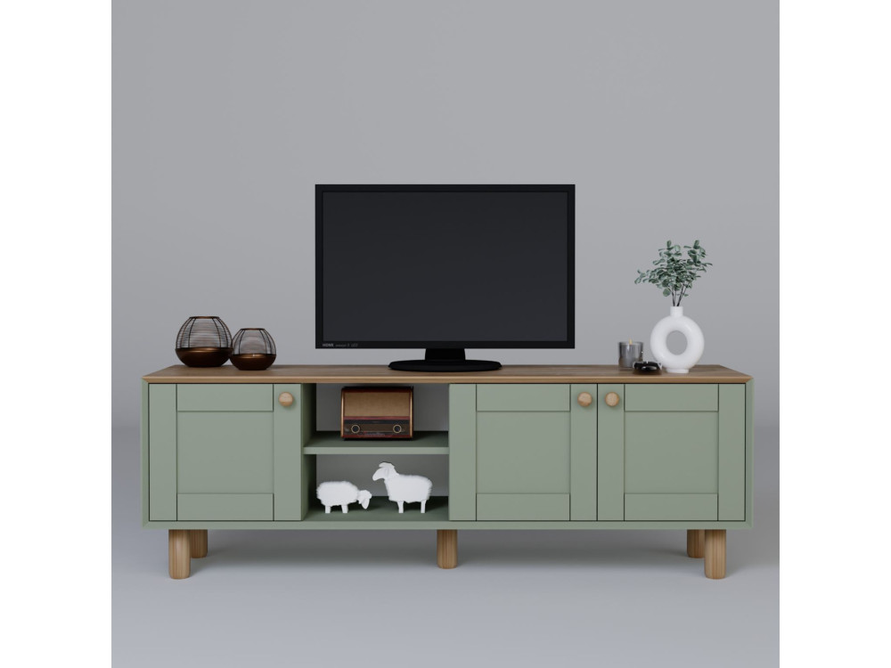 Houten TV-meubel "Mia" - 160 x 40 x 56 cm - Groen