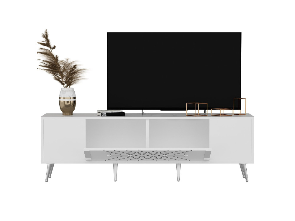 Houten TV-meubel "Detas" - 150 x 35 x 48 cm - Zilver