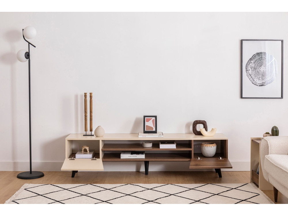 Clark" houten TV-meubel - 180 x 37 x 45 cm - Bruin
