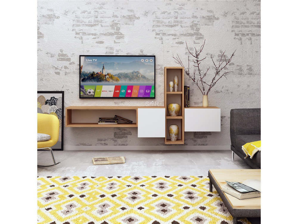 Houten TV-meubel "Kumkuat" - 160 x 35 x 70 cm - Bruin