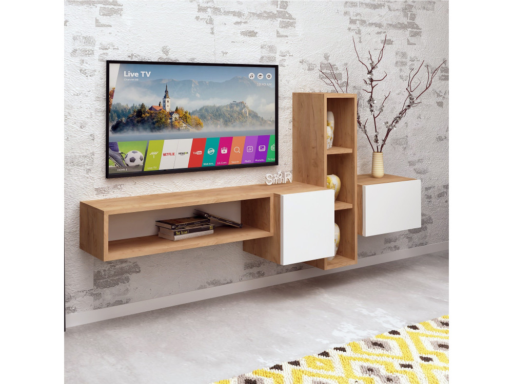 Houten TV-meubel "Kumkuat" - 160 x 35 x 70 cm - Bruin