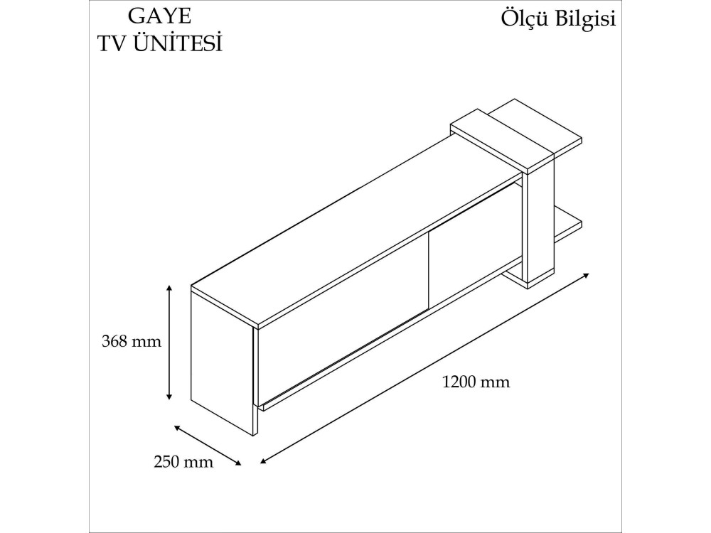 Houten TV-meubel "Gaye" - 120 x 25 x 36 cm - Wit