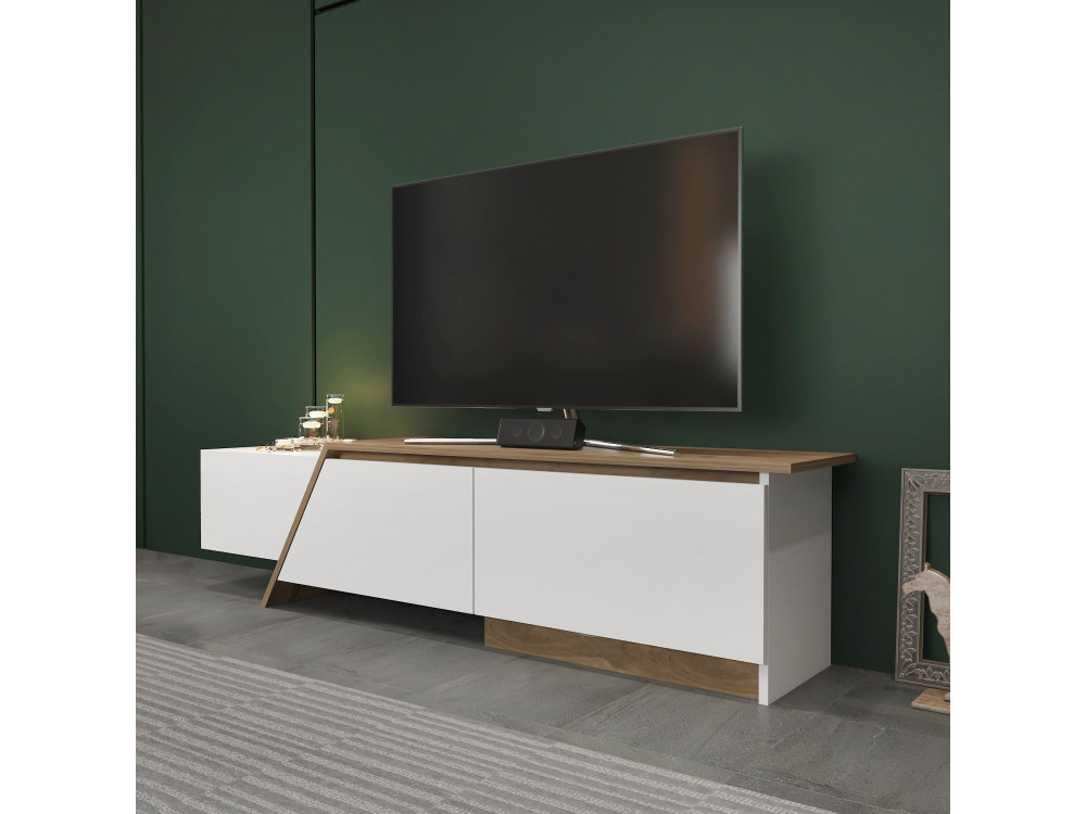 Houten TV-meubel "Zonas" - 180 x 35 x 28 cm - Wit