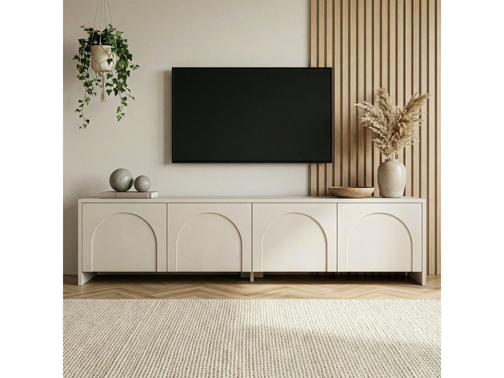 Houten TV-meubel "Aurelia" - 180 x 32 x 45 cm - Crème