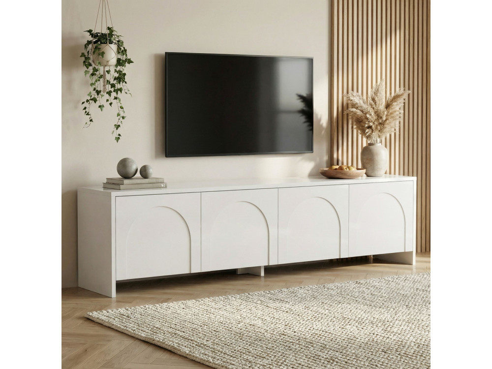 Houten TV-meubel "Aurelia" - 180 x 32 x 45 cm - Wit