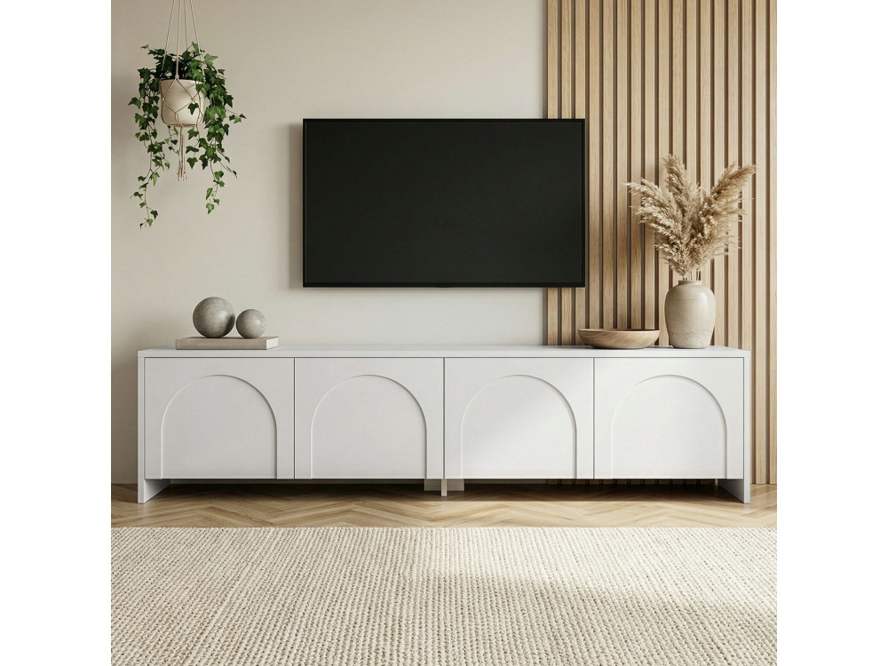 Houten TV-meubel "Aurelia" - 180 x 32 x 45 cm - Wit