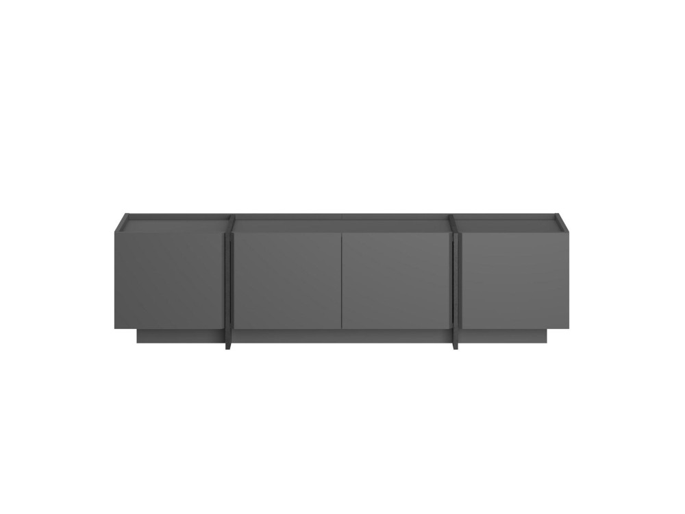 Houten TV-meubel "Lowen" - 180 x 35 x 46 cm - Antraciet / Zwart
