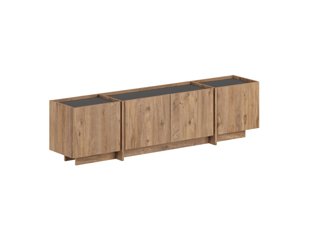 Houten TV-meubel "Lowen" - 180 x 35 x 46 cm - Atlantic Pine / Antraciet