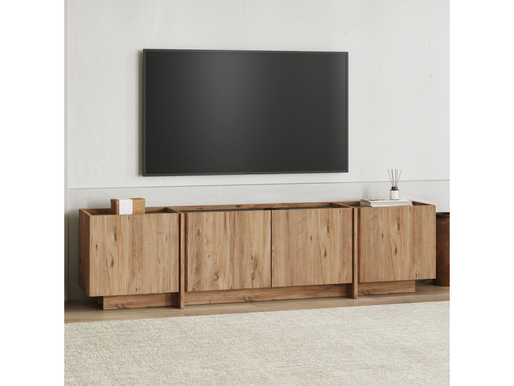 Houten TV-meubel "Lowen" - 180 x 35 x 46 cm - Atlantic Pine / Antraciet