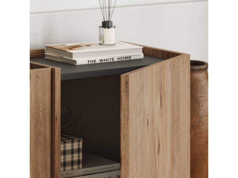 Houten TV-meubel "Lowen" - 180 x 35 x 46 cm - Atlantic Pine / Antraciet