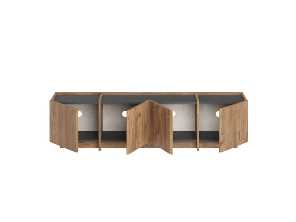 Houten TV-meubel "Lowen" - 180 x 35 x 46 cm - Atlantic Pine / Antraciet