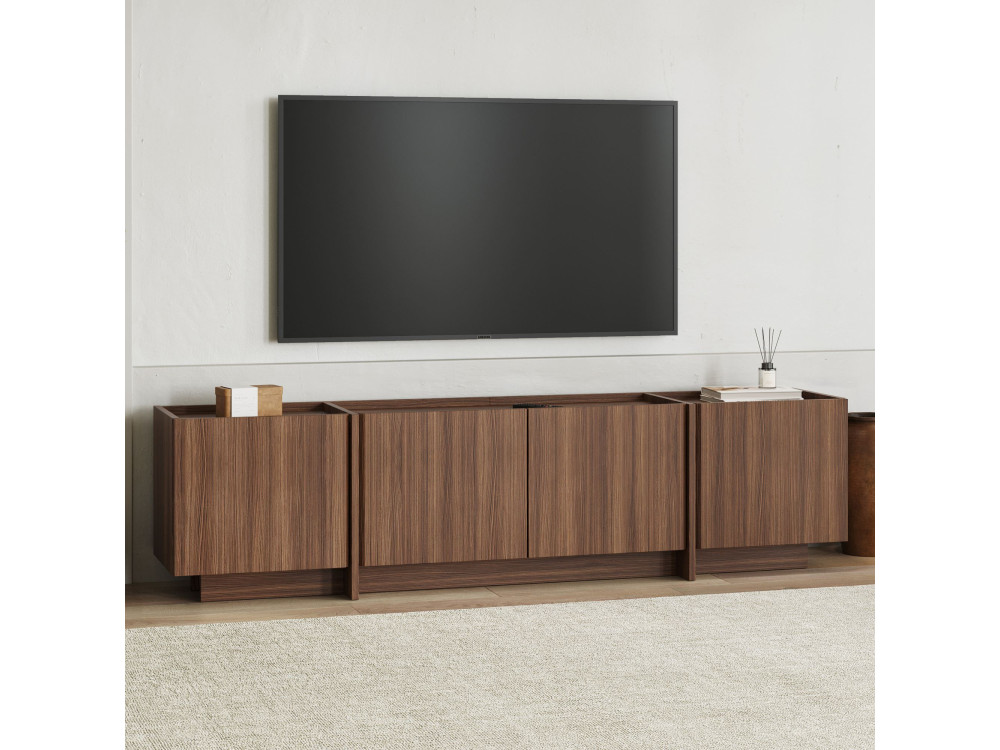 Houten TV-meubel "Lowen" - 180 x 35 x 46 cm - Walnoot Milano