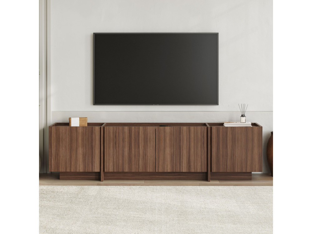 Houten TV-meubel "Lowen" - 180 x 35 x 46 cm - Walnoot Milano