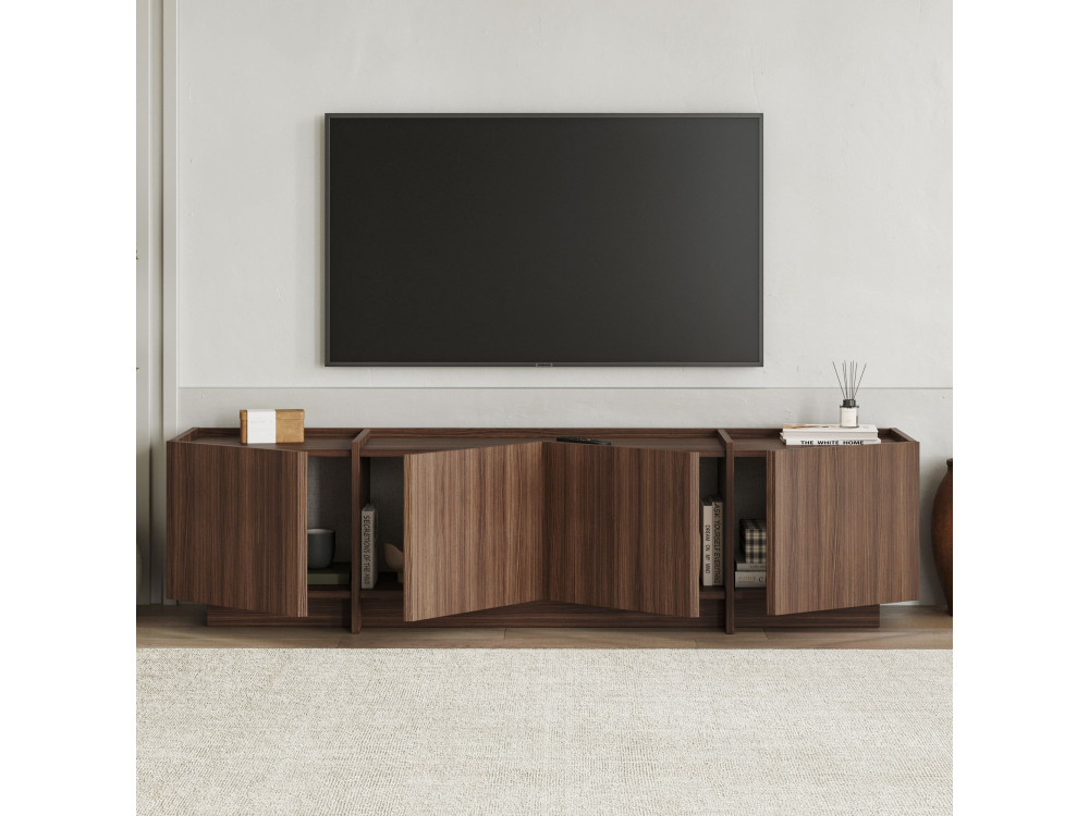 Houten TV-meubel "Lowen" - 180 x 35 x 46 cm - Walnoot Milano