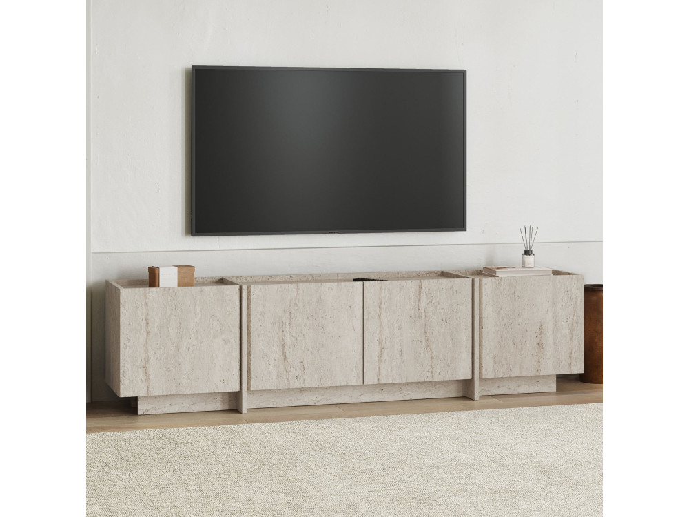 Houten TV-meubel "Lowen" - 180 x 35 x 46 cm - Travertin