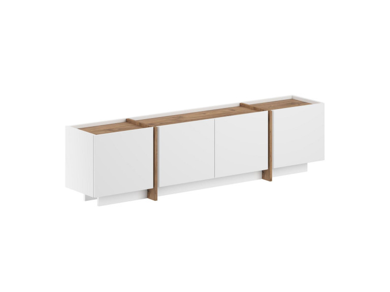 Houten TV-meubel "Lowen" - 180 x 35 x 46 cm - Wit / Atlantic Pine