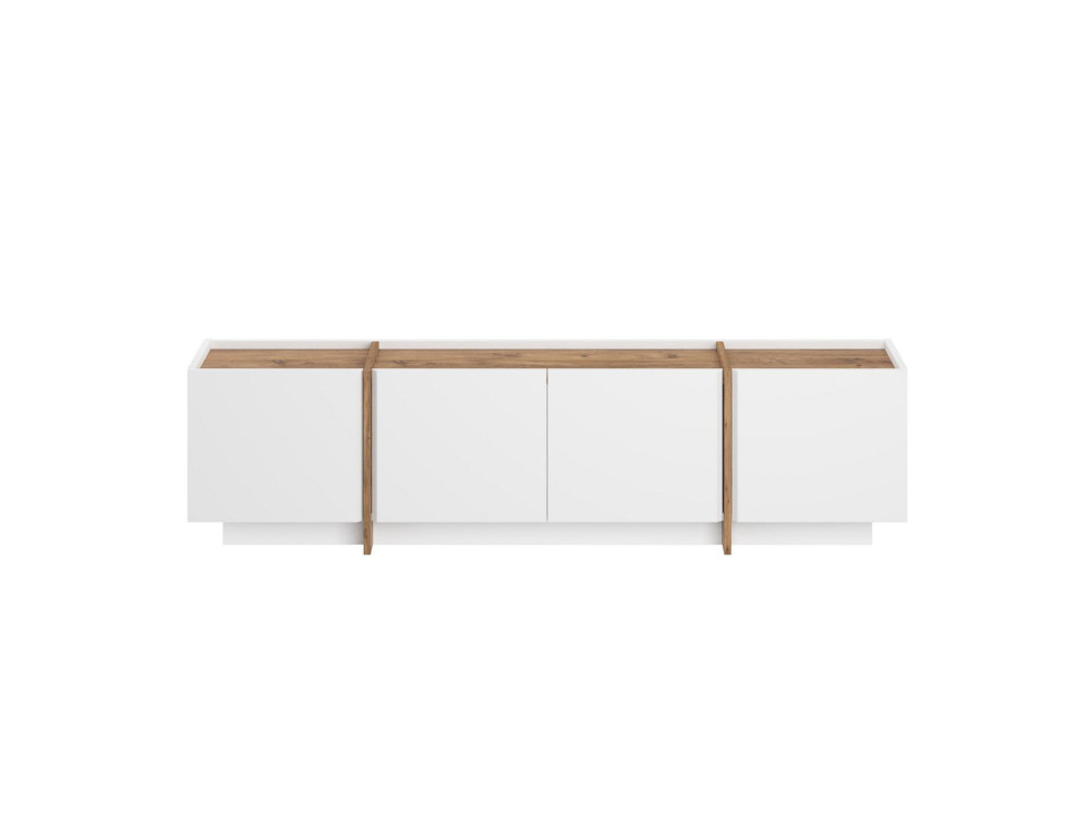 Houten TV-meubel "Lowen" - 180 x 35 x 46 cm - Wit / Atlantic Pine