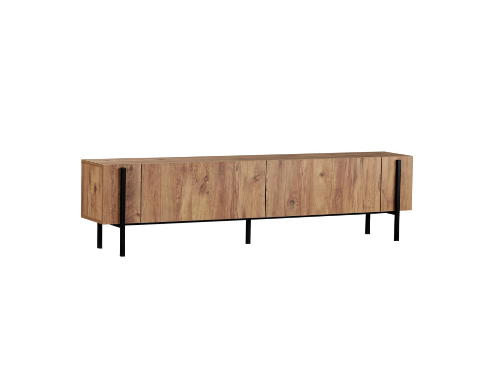 Houten TV-meubel Nexus - 180 x 30 x 45 cm - Atlantic Pine / Zwart