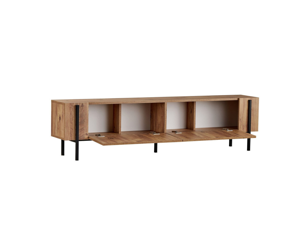 Houten TV-meubel Nexus - 180 x 30 x 45 cm - Atlantic Pine / Zwart