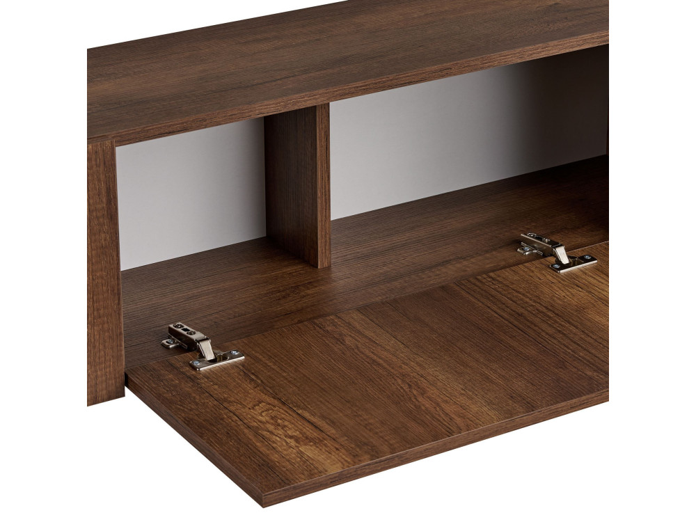 Houten TV-meubel Nexus - 180 x 30 x 45 cm - Walnoot Barok / Zwart