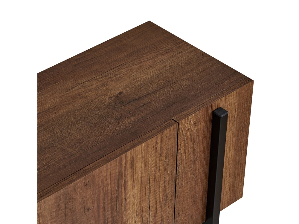 Houten TV-meubel Nexus - 180 x 30 x 45 cm - Walnoot Barok / Zwart