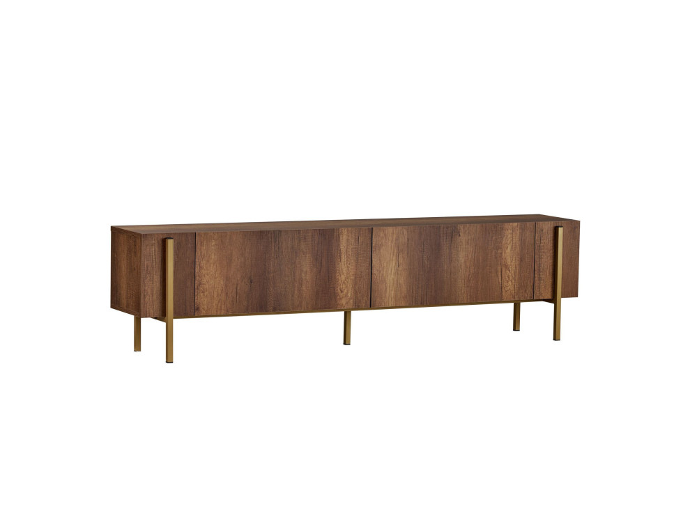 Houten TV-meubel Nexus - 180 x 30 x 45 cm - Goud Barok Noten
