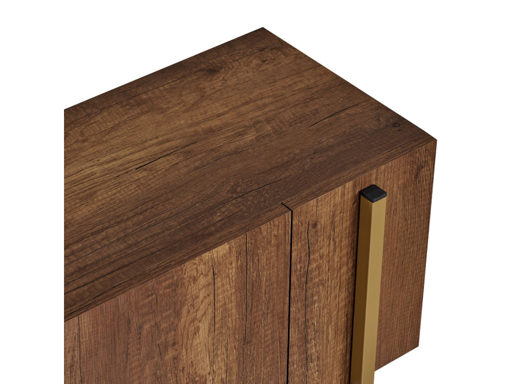 Houten TV-meubel Nexus - 180 x 30 x 45 cm - Goud Barok Noten