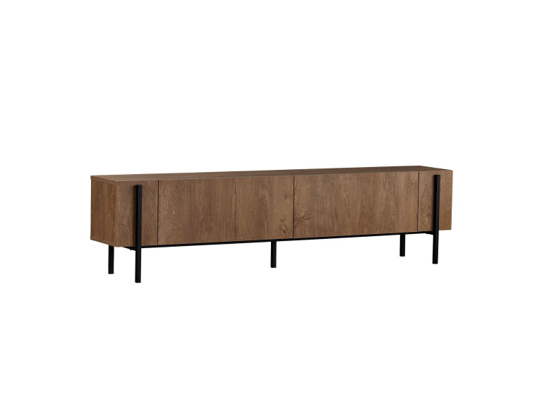 Houten TV-meubel Nexus - 180 x 30 x 45 cm - Kafka's Eik / Zwart