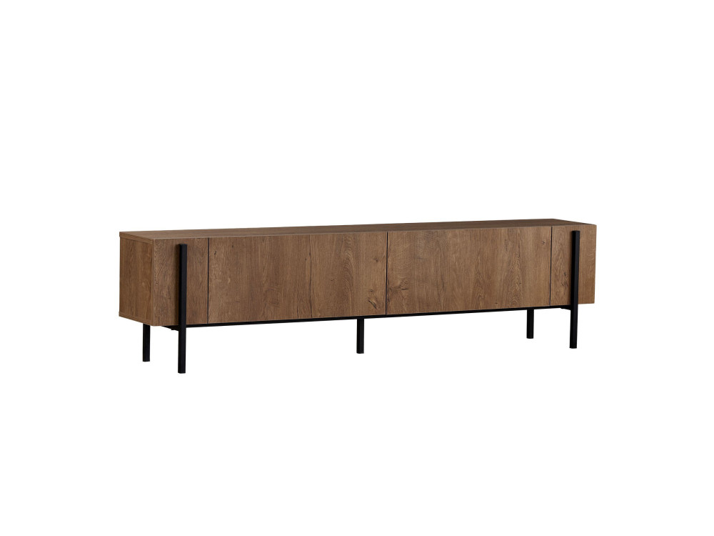 Houten TV-meubel Nexus - 180 x 30 x 45 cm - Kafka's Eik / Zwart