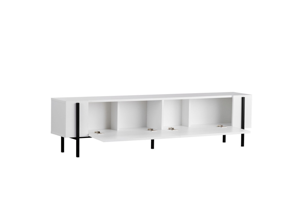 Houten Nexus" TV-standaard - 180 x 30 x 45 cm - Zwart / Zwart hout