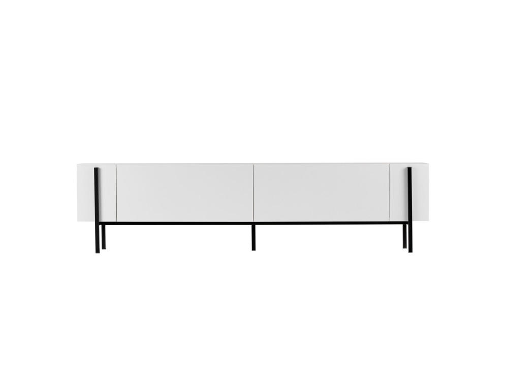 Houten Nexus" TV-standaard - 180 x 30 x 45 cm - Zwart / Zwart hout