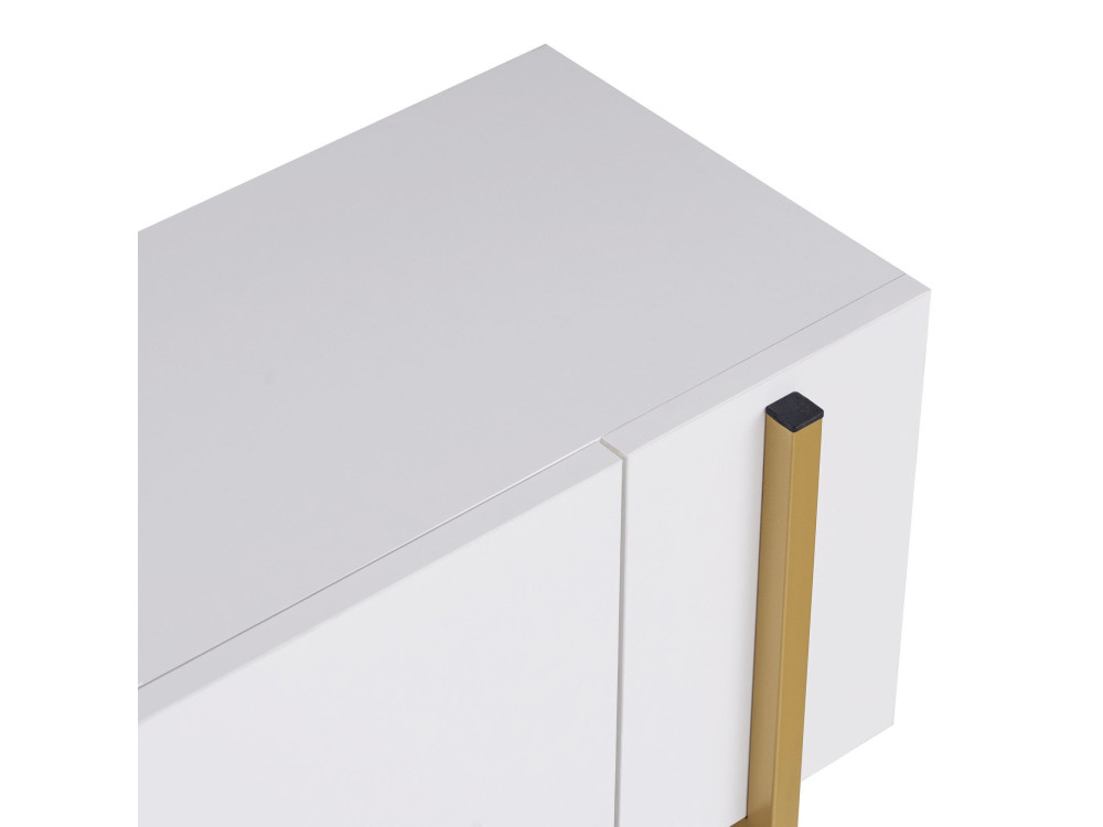 Houten Nexus" TV-standaard - 180 x 30 x 45 cm - Wit / Goud