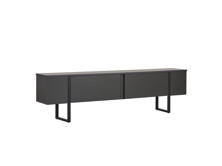 Houten TV-meubel "Onera" - 180 x 30 x 50 cm - Antraciet / Zwart