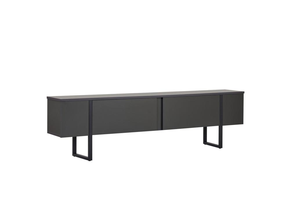 Houten TV-meubel "Onera" - 180 x 30 x 50 cm - Antraciet / Zwart