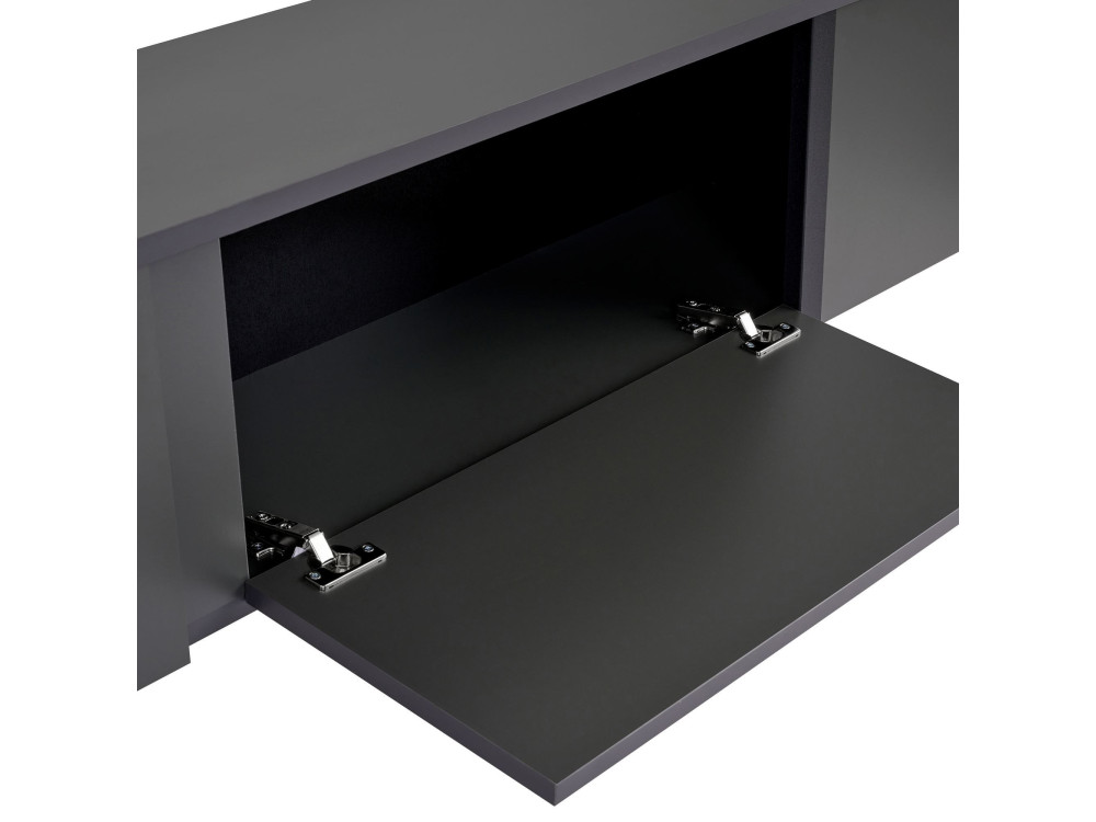 Houten TV-meubel "Onera" - 180 x 30 x 50 cm - Antraciet / Zwart