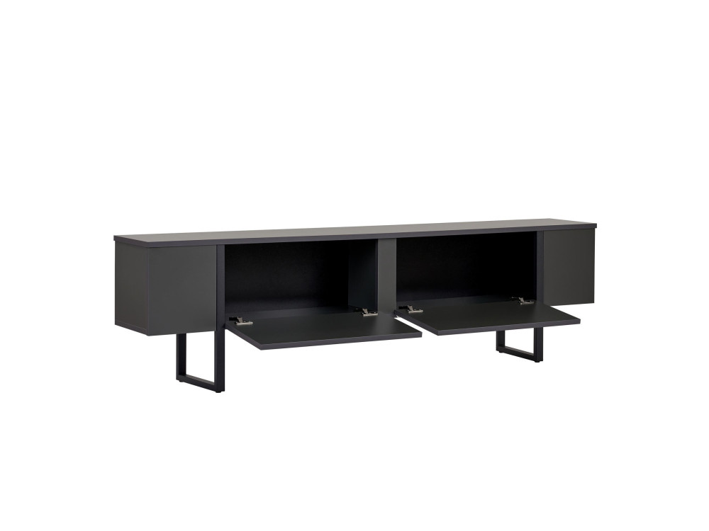 Houten TV-meubel "Onera" - 180 x 30 x 50 cm - Antraciet / Zwart