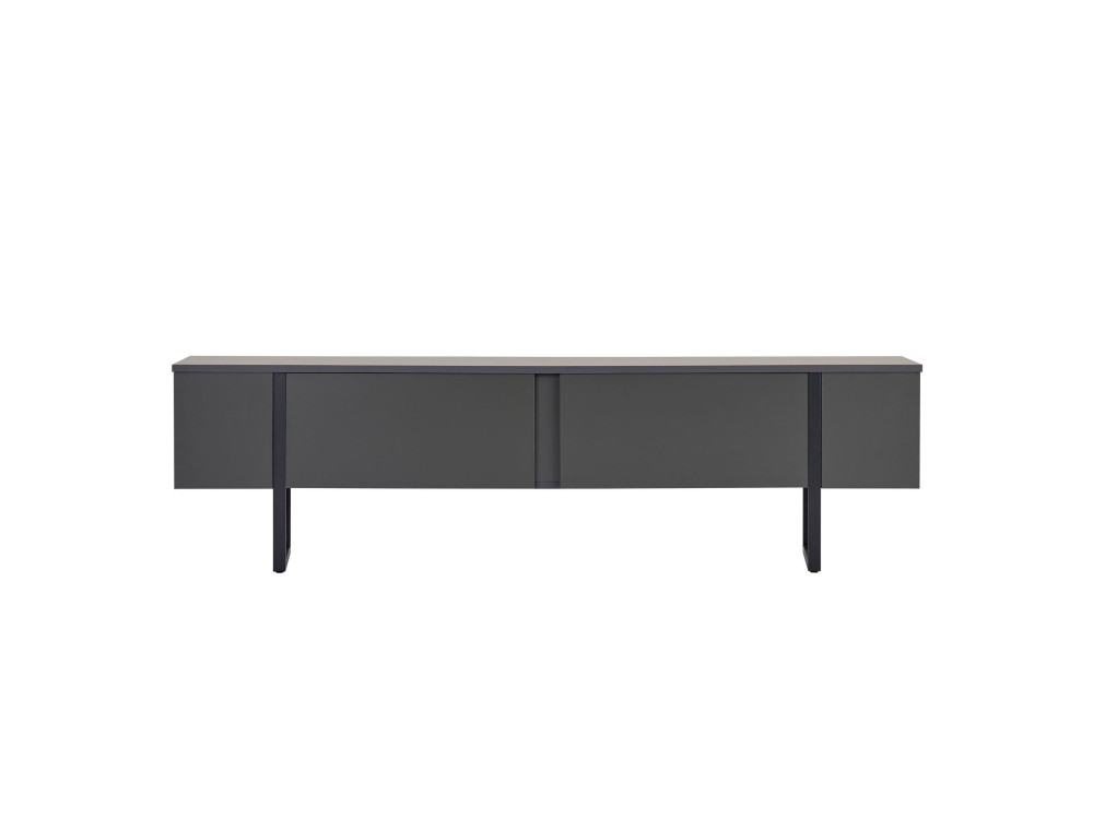 Houten TV-meubel "Onera" - 180 x 30 x 50 cm - Antraciet / Zwart