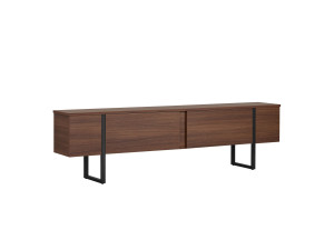 Onera" houten TV-meubel - 180 x 30 x 50 cm - Notelaar / Zwart