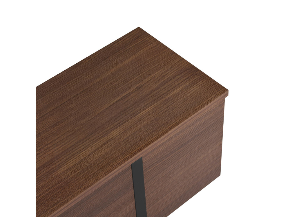 Onera" houten TV-meubel - 180 x 30 x 50 cm - Notelaar / Zwart