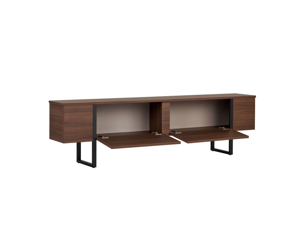 Onera" houten TV-meubel - 180 x 30 x 50 cm - Notelaar / Zwart