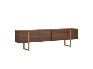 Onera" houten TV-meubel - 180 x 30 x 50 cm - Notelaar / Goud