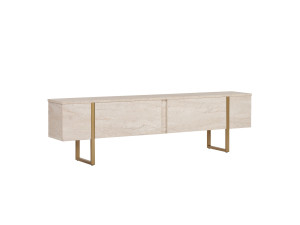 Onera" houten TV-meubel - 180 x 30 x 50 cm - Travertin / Goud