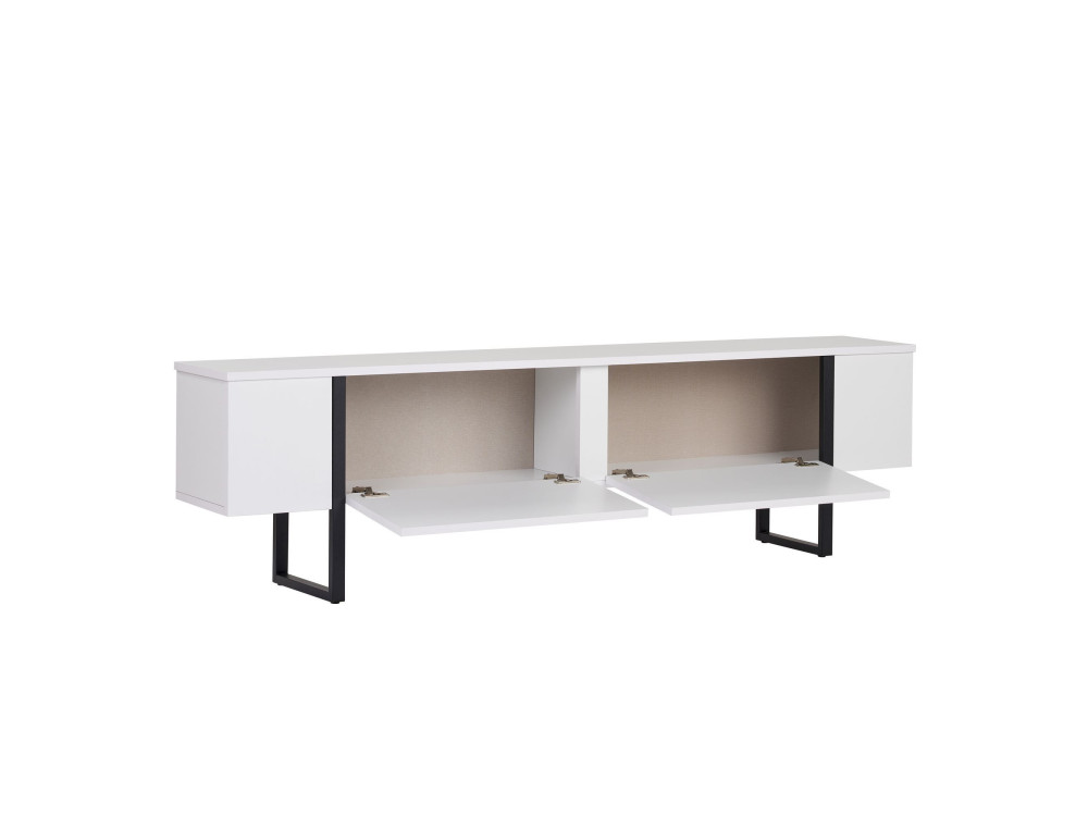 Onera" houten TV-meubel - 180 x 30 x 45 cm - WitZwart